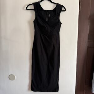ROCK STEADY |  Black Wiggle Dress Midi Dress Cocktail | Medium